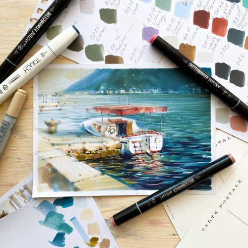 Морской сюжет с лодкой