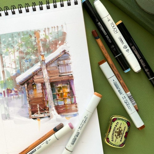 Дом в зимнем лесу