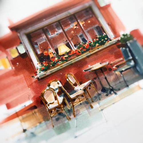  Вечерняя терраса ресторана